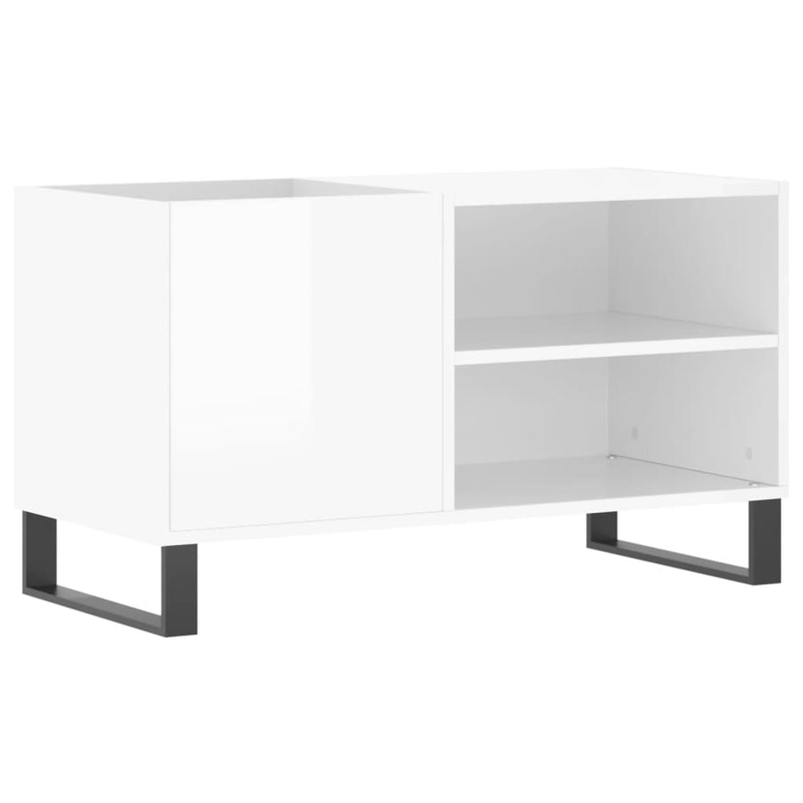 Platenkast 85X38X48 Cm Bewerkt Hout Hoogglans Wit