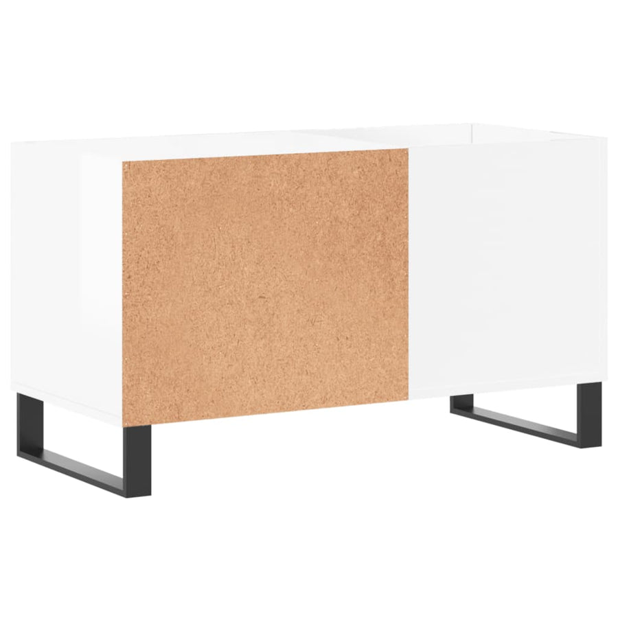 Platenkast 85X38X48 Cm Bewerkt Hout Hoogglans Wit