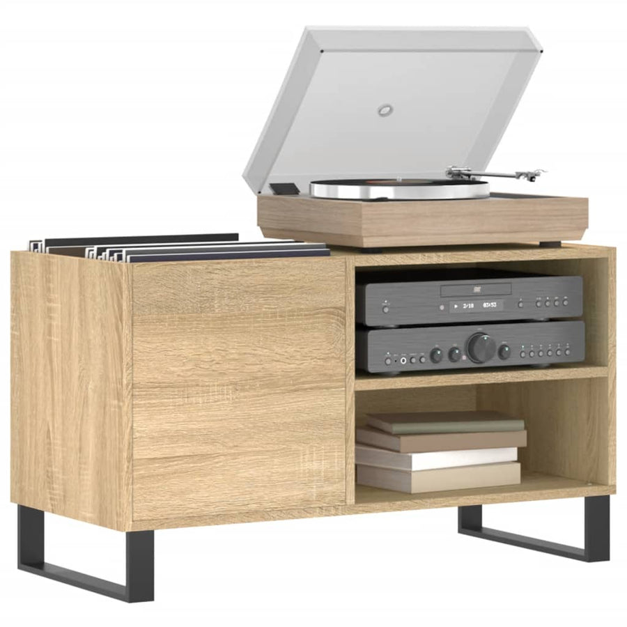 Platenkast 85X38X48 Cm Bewerkt Hout Sonoma Eikenkleurig 1