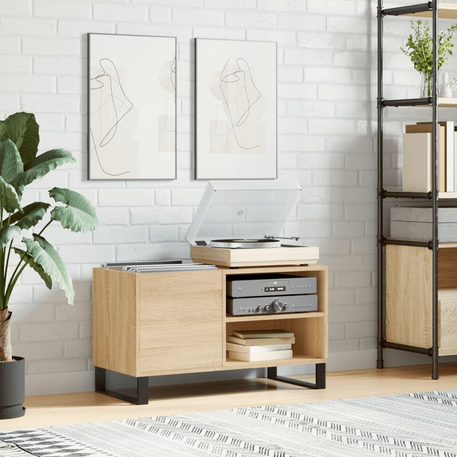 Platenkast 85X38X48 Cm Bewerkt Hout Sonoma Eikenkleurig 1