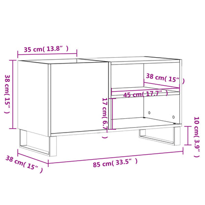 Platenkast 85X38X48 Cm Bewerkt Hout Betongrijs
