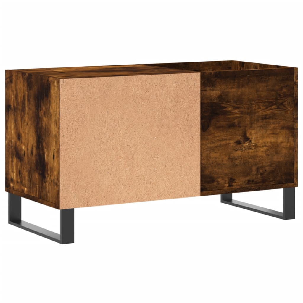 Platenkast 85X38X48 Cm Bewerkt Hout Gerookt Eikenkleurig