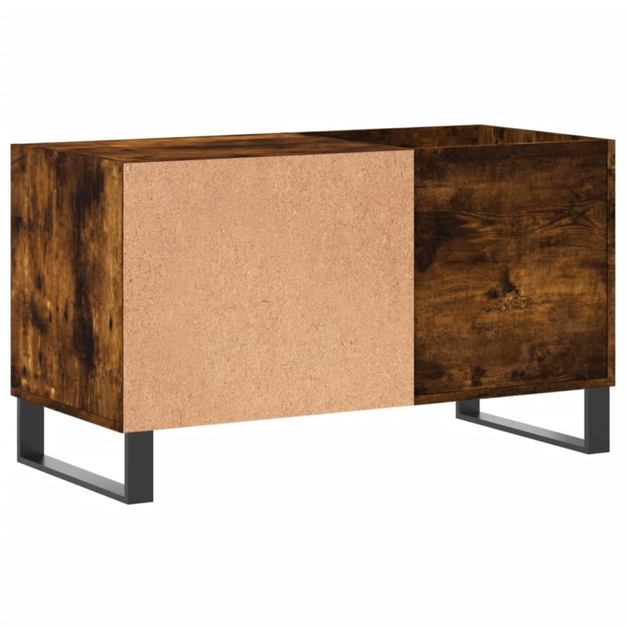 Platenkast 85X38X48 Cm Bewerkt Hout Gerookt Eikenkleurig