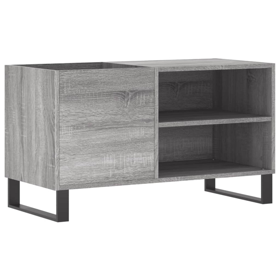 Platenkast 85X38X48 Cm Bewerkt Hout Eikenkleurig 1 Grijs sonoma