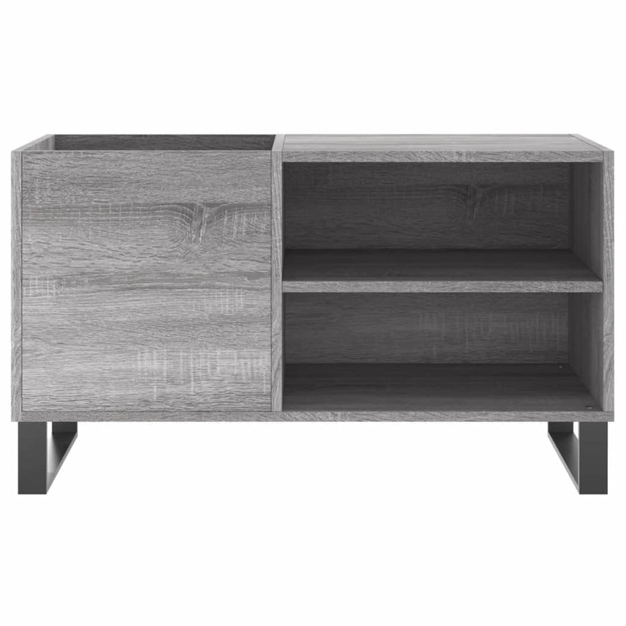 Platenkast 85X38X48 Cm Bewerkt Hout Eikenkleurig 1 Grijs sonoma