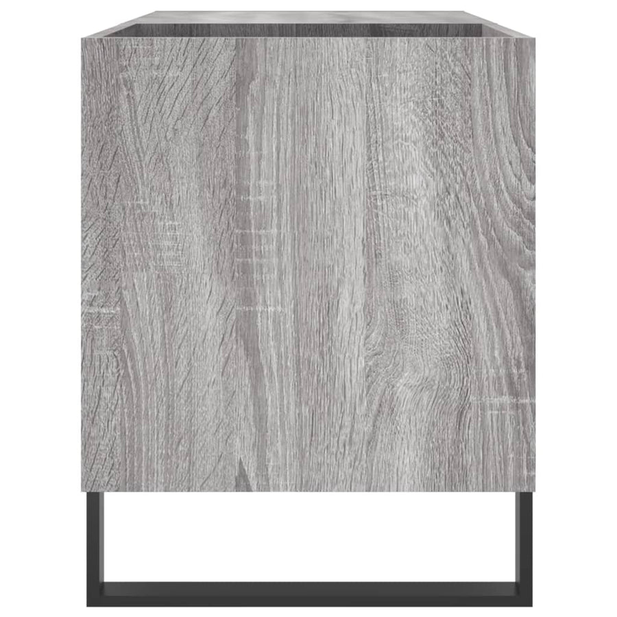 Platenkast 85X38X48 Cm Bewerkt Hout Eikenkleurig 1 Grijs sonoma