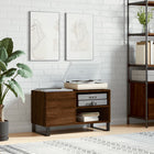 Platenkast 85x38x48 cm bruin eikenkleur bewerkt hout