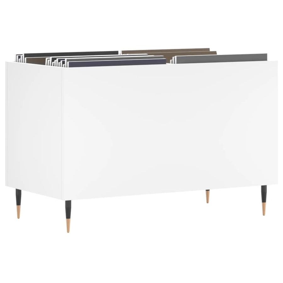 Platenkast 74,5X38X48 Cm Bewerkt Hout Wit