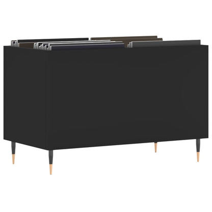 Platenkast 74,5X38X48 Cm Bewerkt Hout Zwart