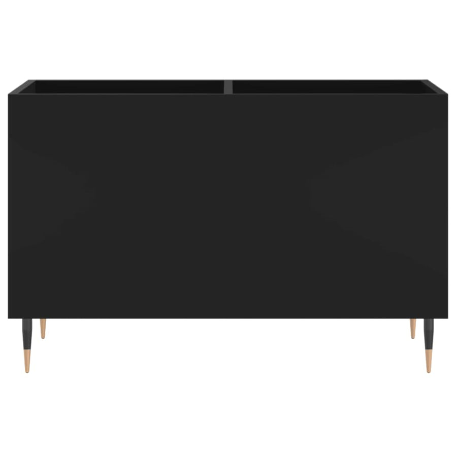 Platenkast 74,5X38X48 Cm Bewerkt Hout Zwart