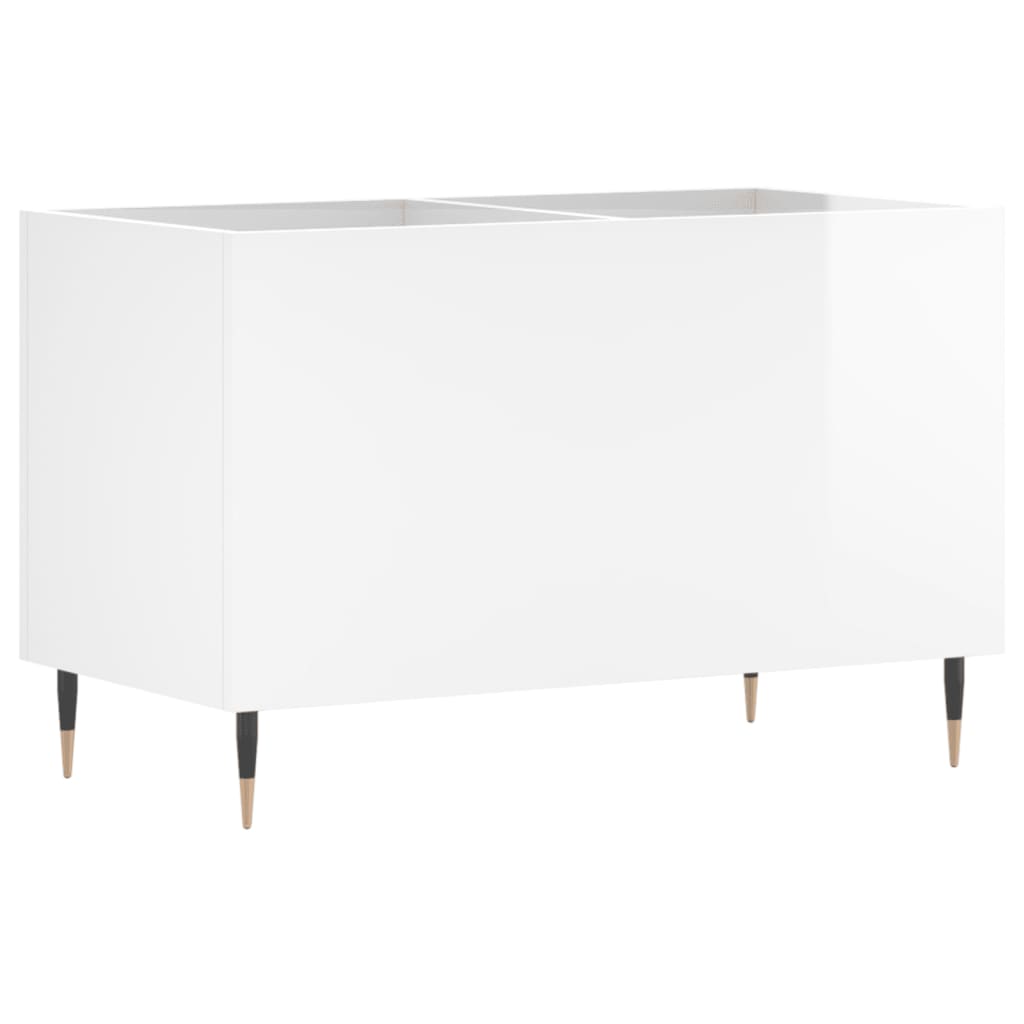 Platenkast 74,5X38X48 Cm Bewerkt Hout Hoogglans Wit