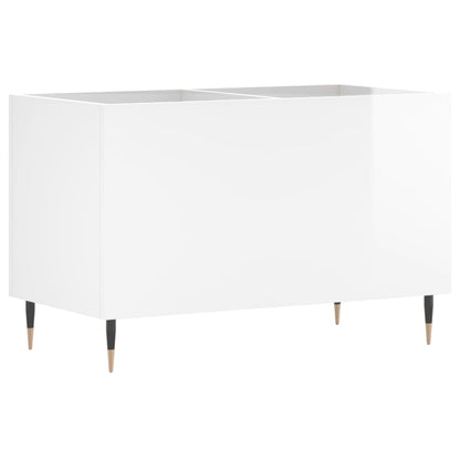 Platenkast 74,5X38X48 Cm Bewerkt Hout Hoogglans Wit