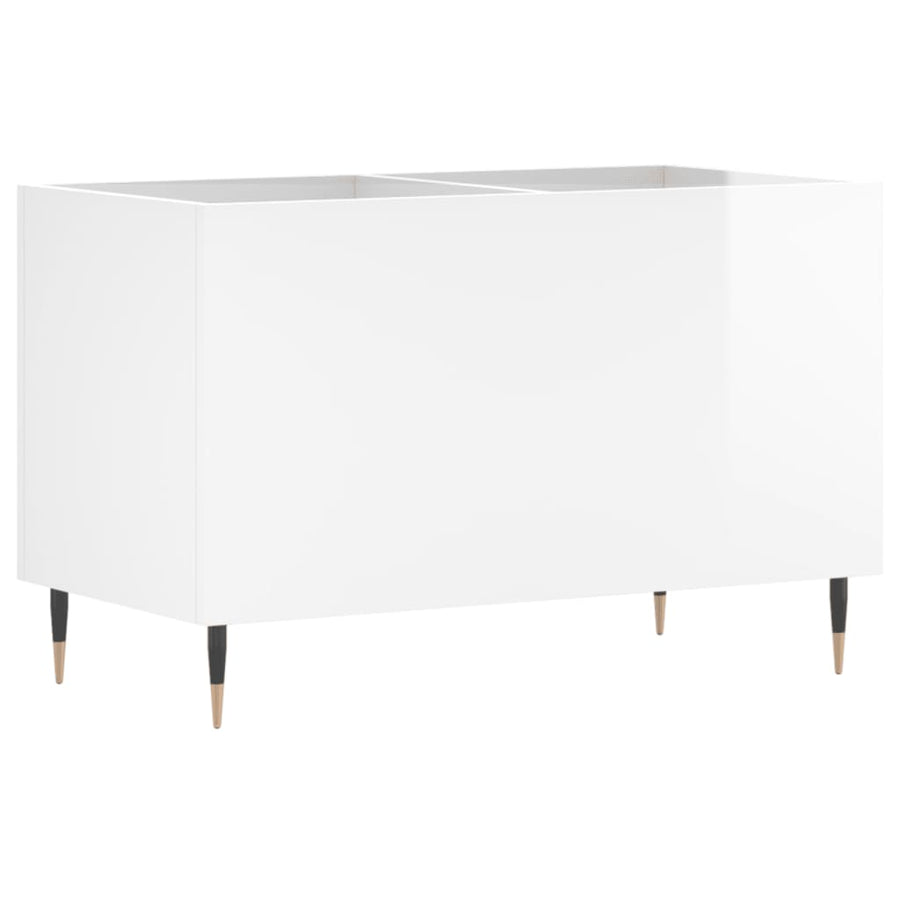 Platenkast 74,5X38X48 Cm Bewerkt Hout Hoogglans Wit