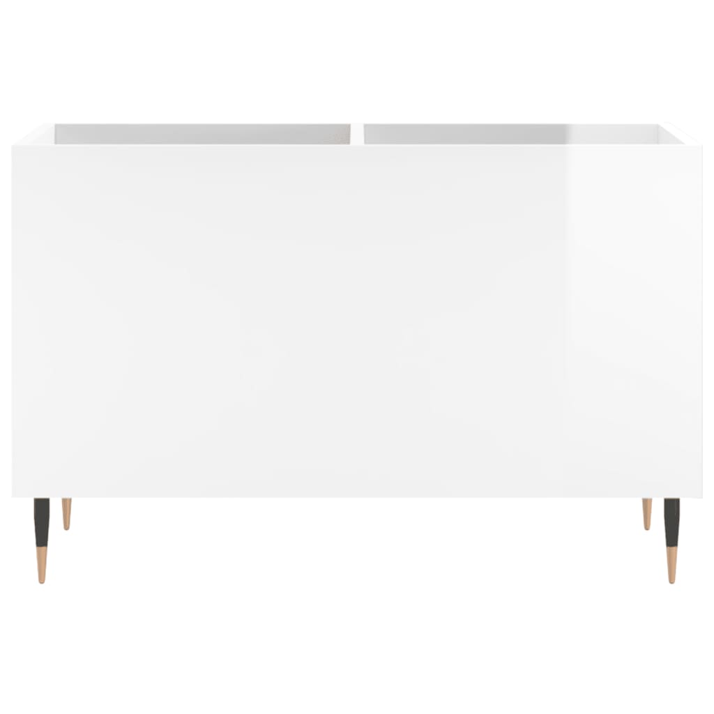 Platenkast 74,5X38X48 Cm Bewerkt Hout Hoogglans Wit