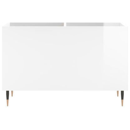 Platenkast 74,5X38X48 Cm Bewerkt Hout Hoogglans Wit