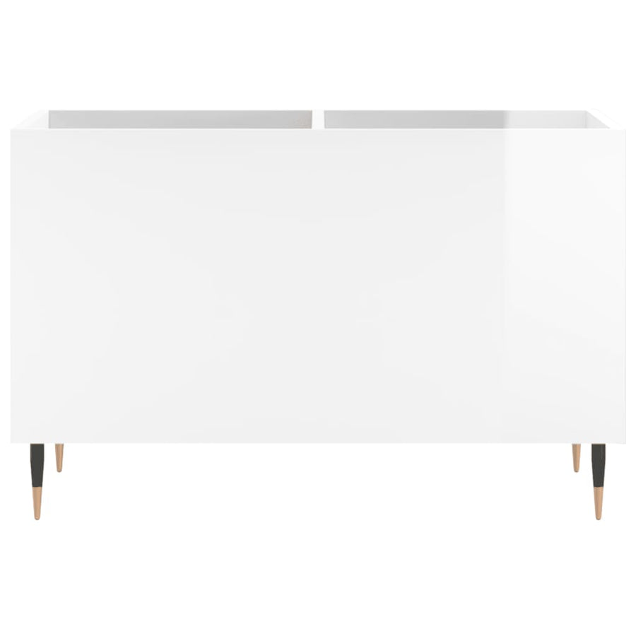 Platenkast 74,5X38X48 Cm Bewerkt Hout Hoogglans Wit