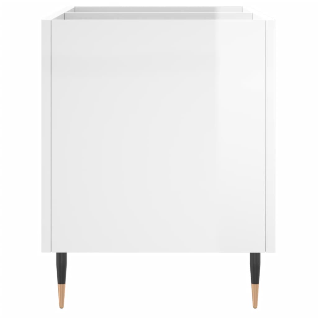 Platenkast 74,5X38X48 Cm Bewerkt Hout Hoogglans Wit