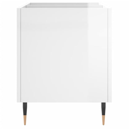 Platenkast 74,5X38X48 Cm Bewerkt Hout Hoogglans Wit