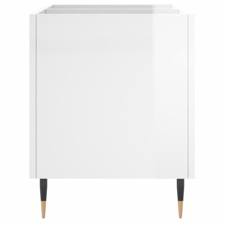 Platenkast 74,5X38X48 Cm Bewerkt Hout Hoogglans Wit