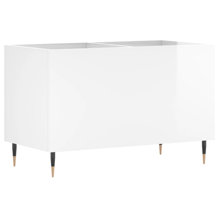 Platenkast 74,5X38X48 Cm Bewerkt Hout Hoogglans Wit
