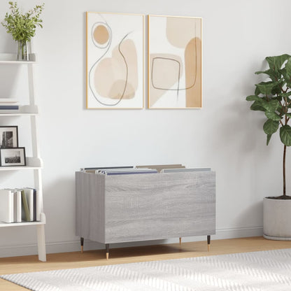 Platenkast 74,5X38X48 Cm Bewerkt Hout Grijs Sonoma Eikenkleurig