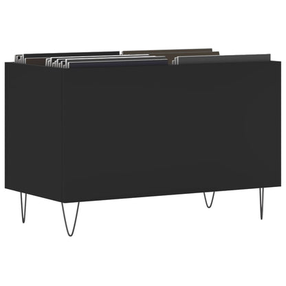 Platenkast 74,5X38X48 Cm Bewerkt Hout Zwart