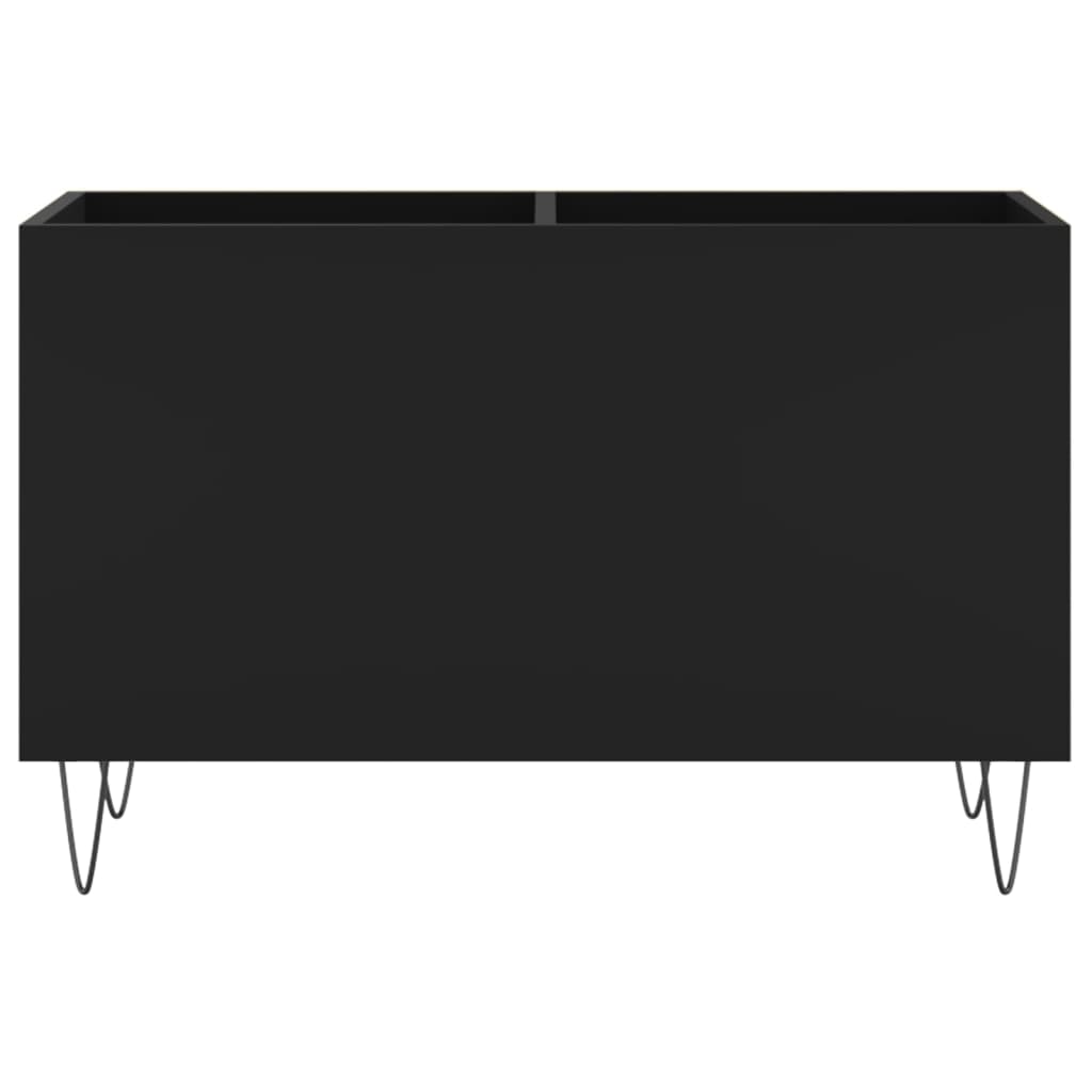 Platenkast 74,5X38X48 Cm Bewerkt Hout Zwart