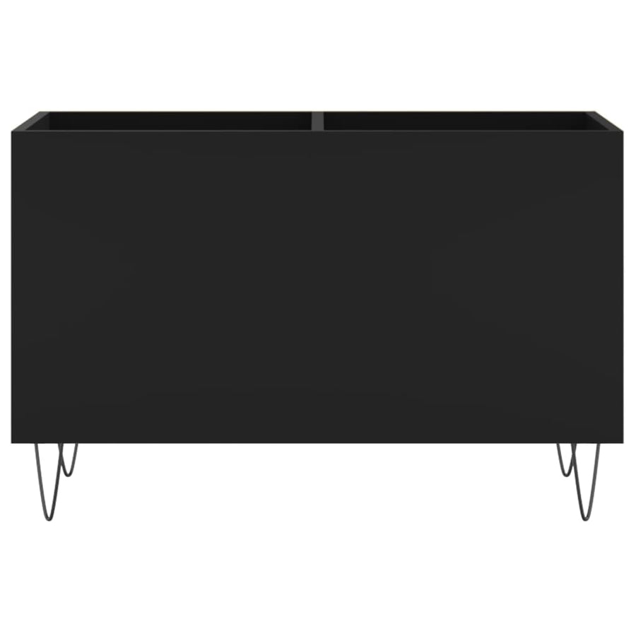 Platenkast 74,5X38X48 Cm Bewerkt Hout Zwart