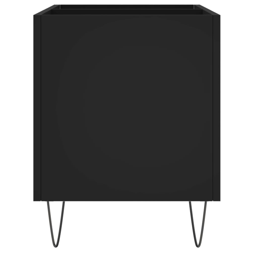 Platenkast 74,5X38X48 Cm Bewerkt Hout Zwart