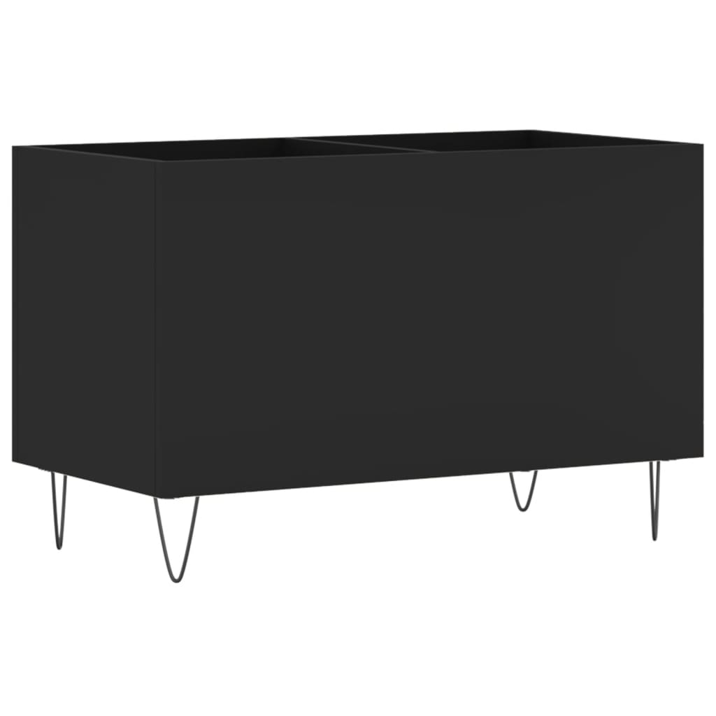 Platenkast 74,5X38X48 Cm Bewerkt Hout Zwart