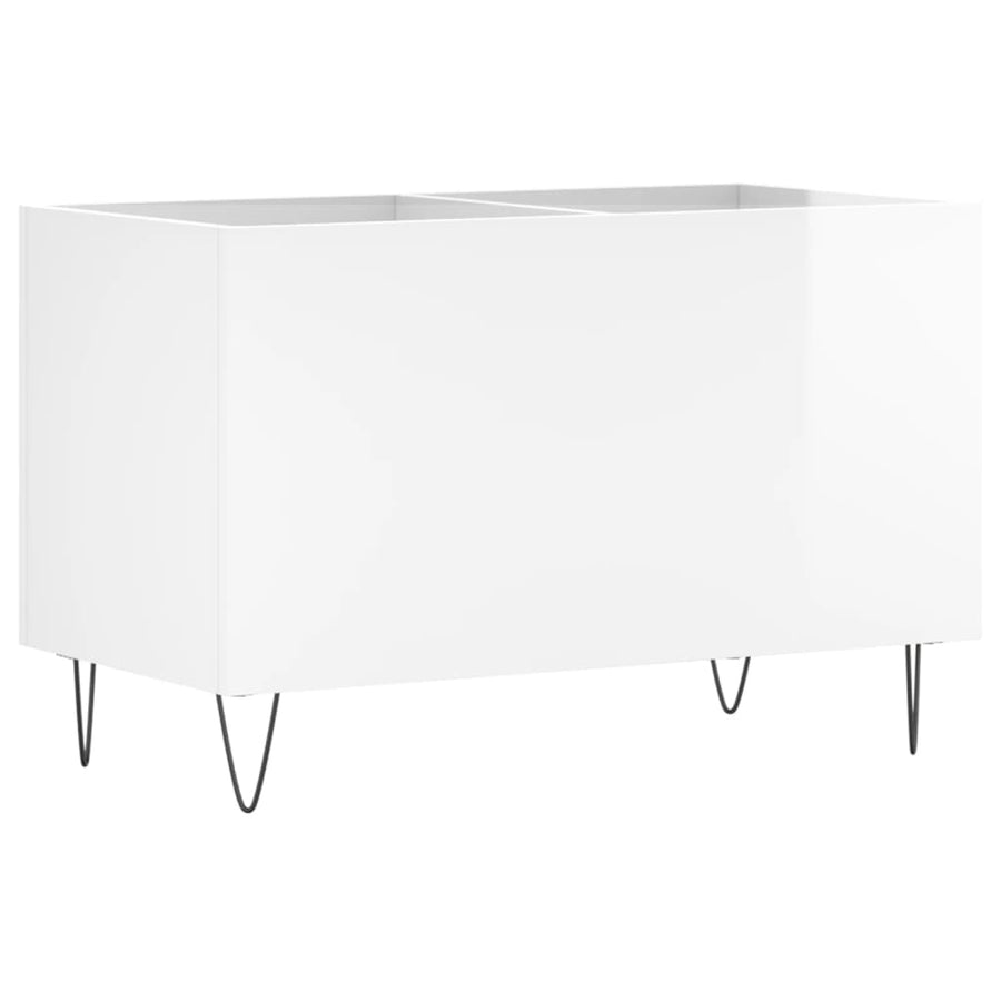 Platenkast 74,5X38X48 Cm Bewerkt Hout Hoogglans Wit