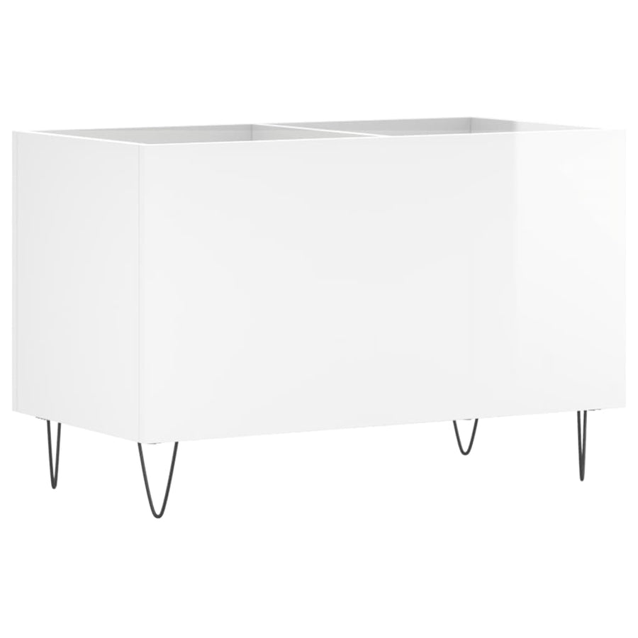 Platenkast 74,5X38X48 Cm Bewerkt Hout Hoogglans Wit