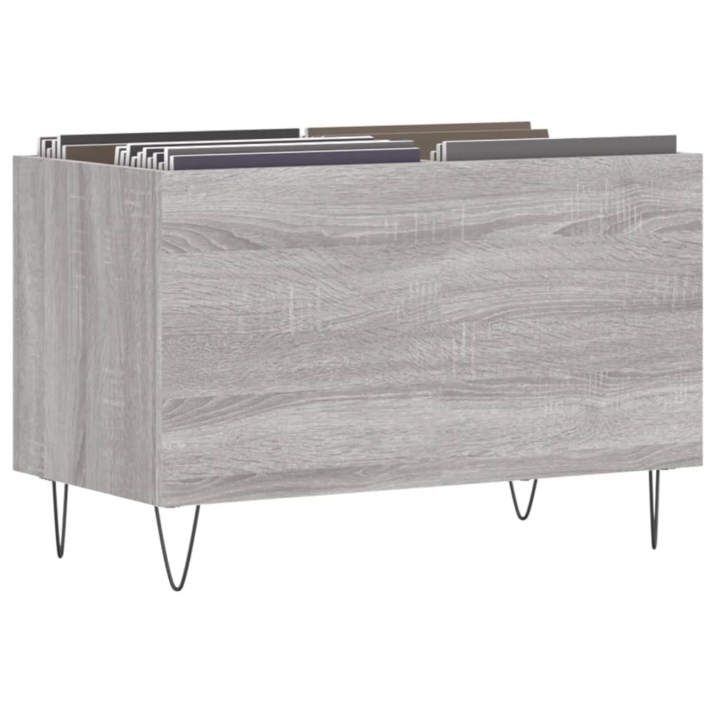 Platenkast 74,5X38X48 Cm Bewerkt Hout Grijs Sonoma Eikenkleurig