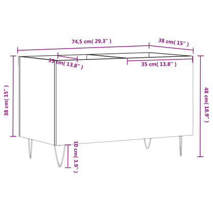 Platenkast 74,5X38X48 Cm Bewerkt Hout Grijs Sonoma Eikenkleurig