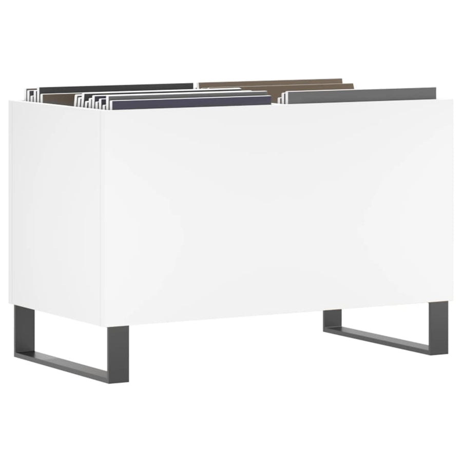 Platenkast 74,5X38X48 Cm Bewerkt Hout Wit