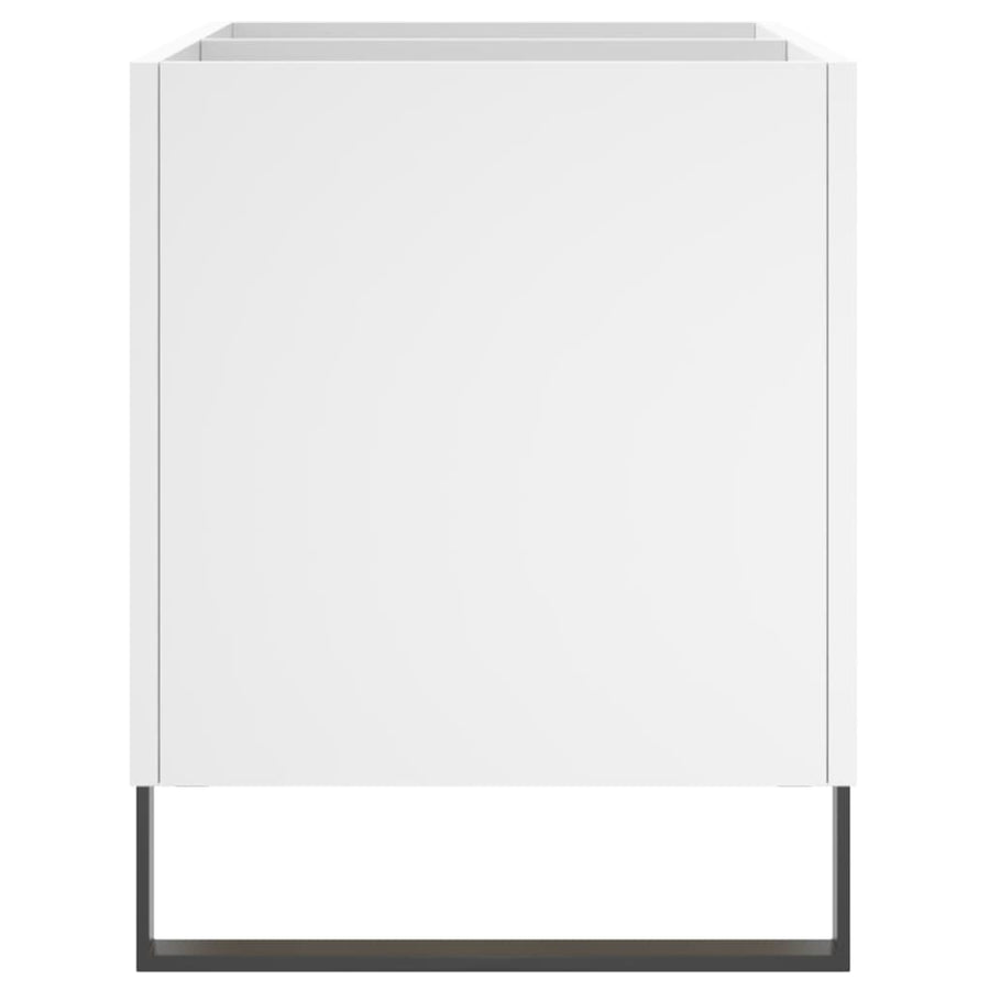 Platenkast 74,5X38X48 Cm Bewerkt Hout Wit