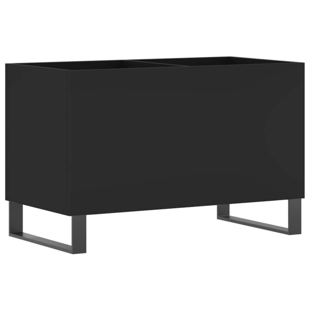Platenkast 74,5X38X48 Cm Bewerkt Hout Zwart