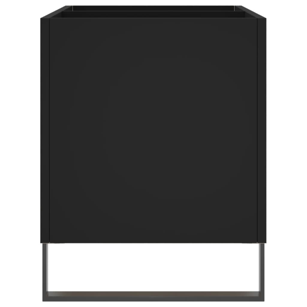 Platenkast 74,5X38X48 Cm Bewerkt Hout Zwart