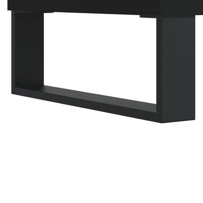 Platenkast 74,5X38X48 Cm Bewerkt Hout Zwart
