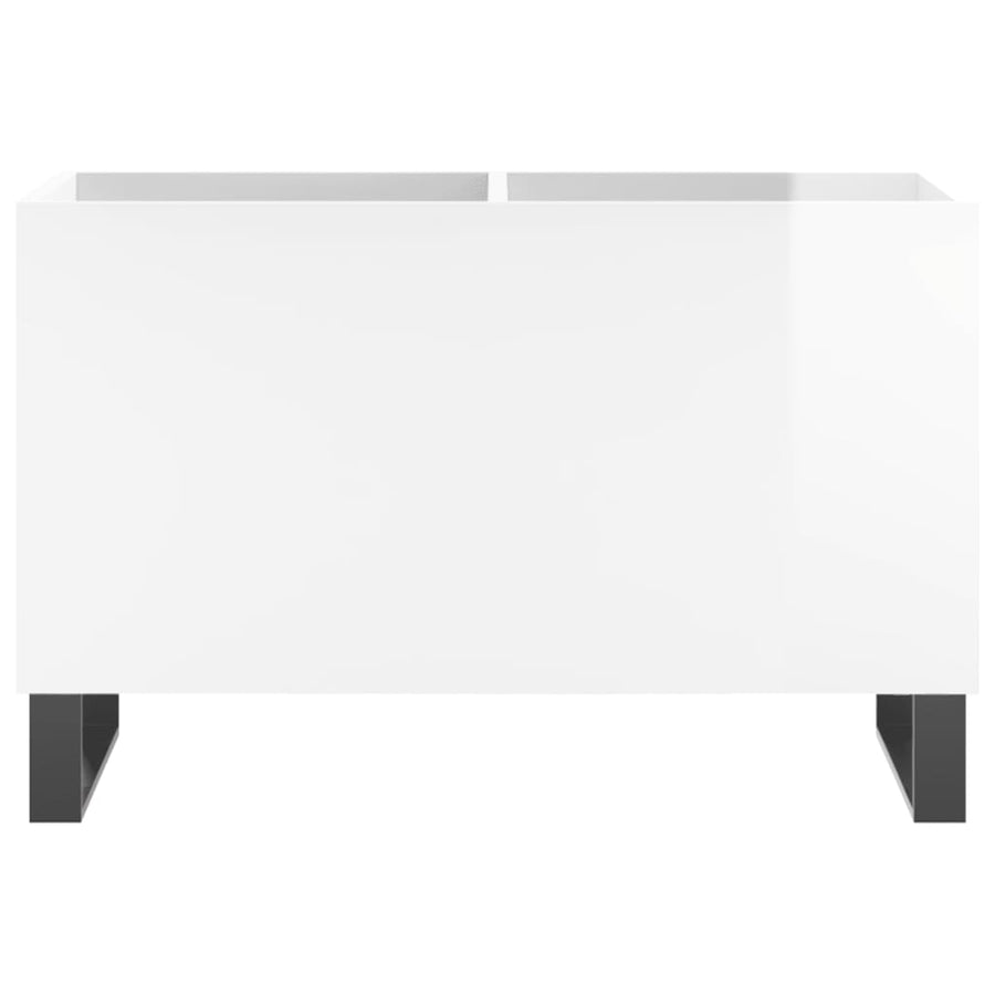 Platenkast 74,5X38X48 Cm Bewerkt Hout Hoogglans Wit