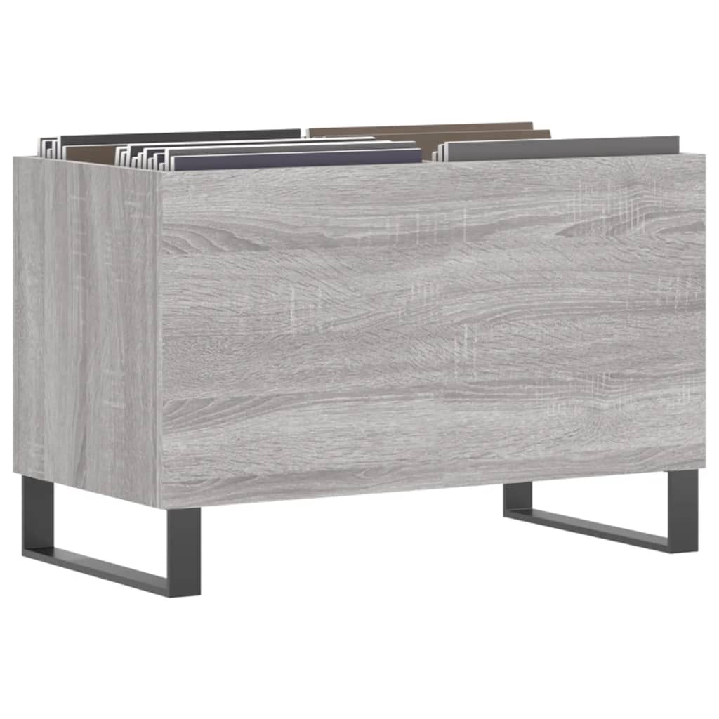 Platenkast 74,5X38X48 Cm Bewerkt Hout Grijs Sonoma Eikenkleurig