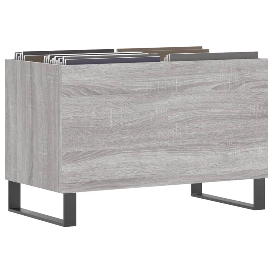 Platenkast 74,5X38X48 Cm Bewerkt Hout Grijs Sonoma Eikenkleurig