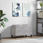 Platenkast 74,5x38x48 cm bewerkt hout grijs