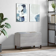 Platenkast 74,5x38x48 cm bewerkt hout grijs