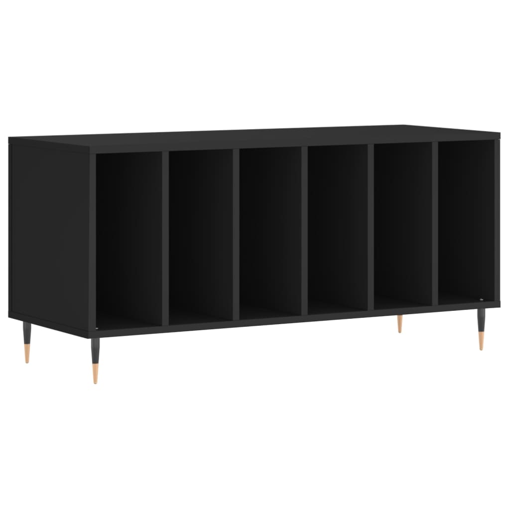 Platenkast 100X38X48 Cm Bewerkt Hout Zwart