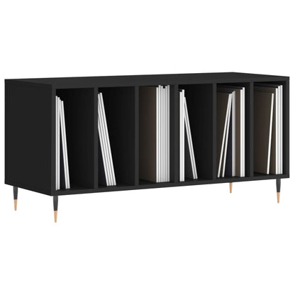 Platenkast 100X38X48 Cm Bewerkt Hout Zwart