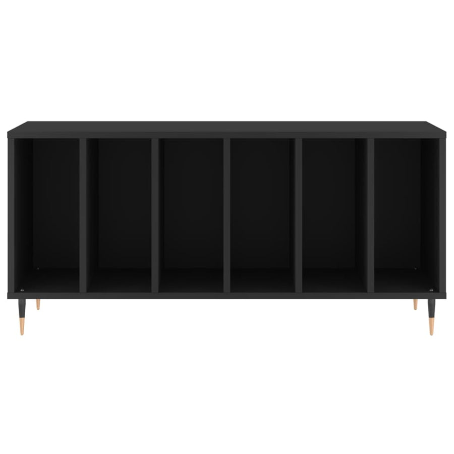 Platenkast 100X38X48 Cm Bewerkt Hout Zwart
