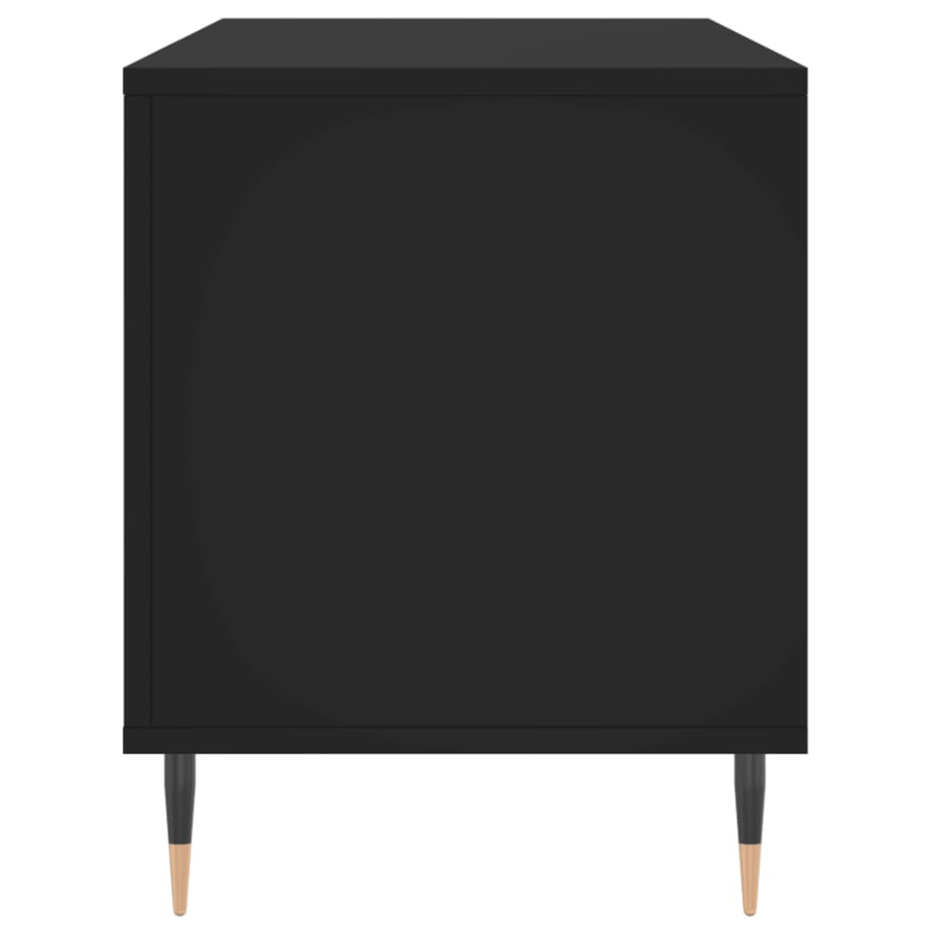 Platenkast 100X38X48 Cm Bewerkt Hout Zwart