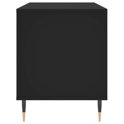 Platenkast 100X38X48 Cm Bewerkt Hout Zwart