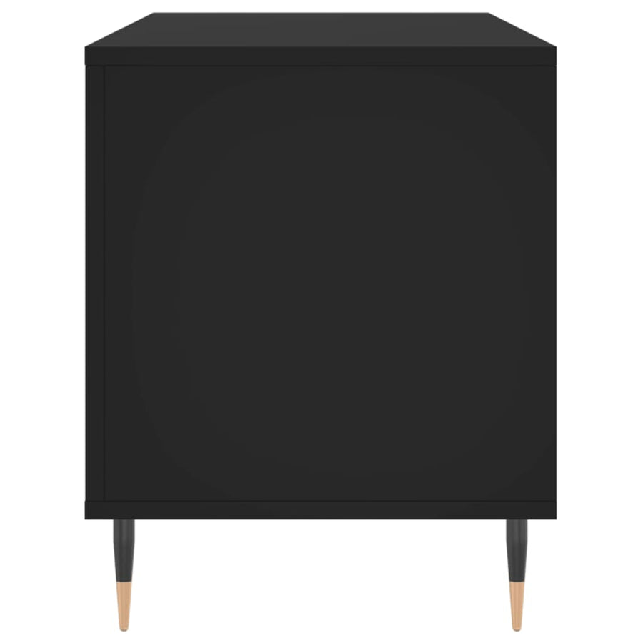 Platenkast 100X38X48 Cm Bewerkt Hout Zwart